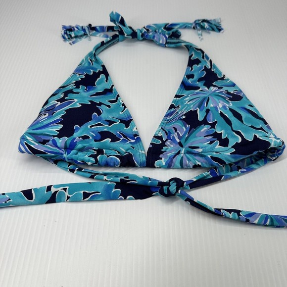 Lilly Pulitzer In Too Deep Guava Triangle Bikini Top Sz 2 Swimsuit - Picture 2 of 7